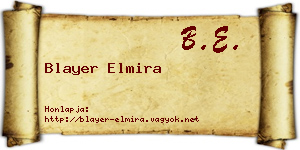 Blayer Elmira névjegykártya